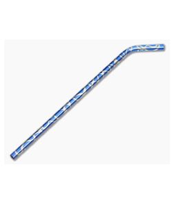 Steven Kelly Titanium Drinking Straw Long Bent Dark Blue Splatter