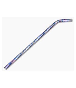 Steven Kelly Titanium Drinking Straw Bent Oil Slick & Blue Swirl