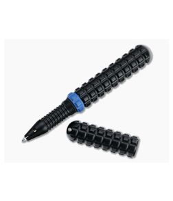 Audacious Concept Tenax Pen Blue Ring Black Aluminum EDC Ink Pen TNX-ALU-BLU