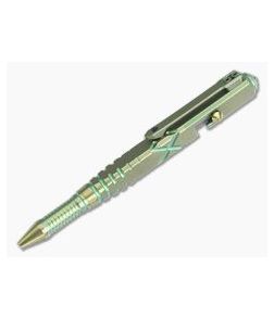 WE Knives TP-02B Green Titanium Bolt Action Ink Pen 