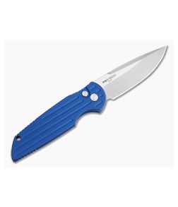 Protech Tactical Response 3 Left Hand Automatic Stonewashed 154CM Grooved Blue Folder TR-3-L-1-BLUE