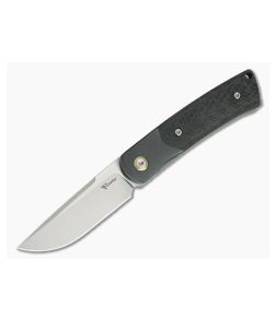 Reate Tribute Frosted Satin M390 Zirconium Bolstered Carbon Fiber Liner Lock Front Flipper