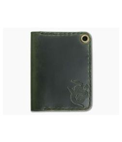 Hitch & Timber Trucker's Hitch Antique Green Leather Fold-Over EDC Utility Wallet