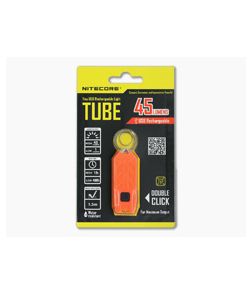 NiteCore Tube USB Rechargebale Keychain Light Jacinth Orange