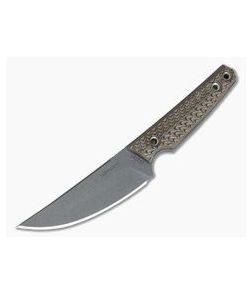 RMJ Tactical Unmei Kwaiken Nitro-V Hyena Brown G10 Everyday Carry Fixed Blade