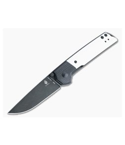 Kizer Vanguard Domin Mini Black Stonewashed N690 Black Bolstered White G10 Folder V3516N6