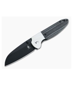 Kizer Vanguard Deviant Black M390 White Bolstered Black Micarta Liner Lock Folder V3575A2