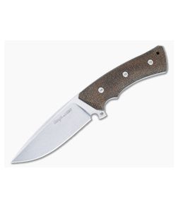 Viper Gianghi Fixed Blade Brown Burlap Micarta Handles Stonewashed N690 Drop Point V4882IM