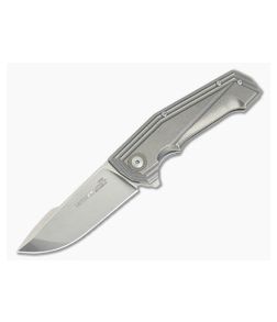 Viper Larius Stonewashed M390 Liner Lock Flipper Milled Titanium V5960TI