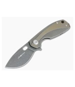 Viper Lille Black Stonewashed M390 Titanium Liner Lock Flipper Bronze Anodized Overlay V5963TIBR