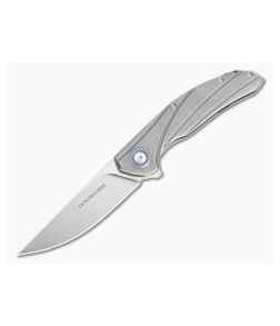 Viper x Anso Orso 2 Flipper Satin LO-QPM 20-4 Stonewashed Titanium Folder V5996TI