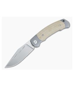 Viper Twin Satin M390 Natural Canvas Micarta Titanium Bolsters Slip Joint Knife V6002CN