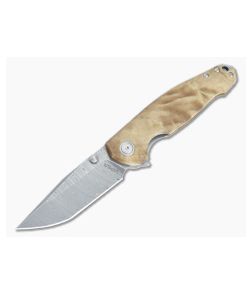 Viper Katla Poplar Wood Liner Lock Flipper Damascus Tanto VA5985PI