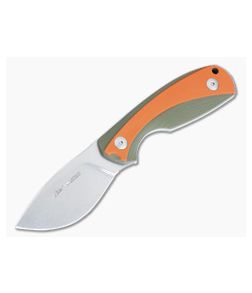 Viper Knives Vox Lille 1 Stonewashed Elmax Green and Orange G10 Fixed Blade VT4022GGO