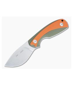 Viper Knives Vox Lille 1 Stonewashed Elmax Green and Orange G10 Fixed Blade VT4022GGO