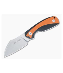 Viper Knives Vox Lille 2 Stonewashed Elmax Sheepsfoot Black And Orange Fixed Blade VT4024GBO