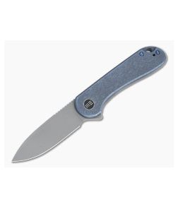 WE Knives Elementum Gray Stonewashed 20CV Blue Titanium Frame Lock Flipper WE18062X-2