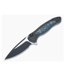 WE Button Lock Kitefin Black Titanium Arctic Storm Inlays Two-Tone 20CV WE19002N-1