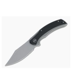 WE Knives Snick Gray Stonewashed 20CV Black G10 Inlaid Nested Frame Lock Flipper WE19022F-1