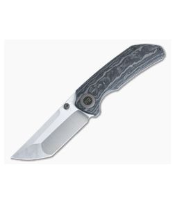 WE Knives Thug XL Hand Polished Satin 20CV Shredded Carbon Fiber Titanium Frame Lock WE20028E-1