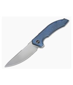 WE Knives Quixotic Blasted 20CV Stonewashed Blue Titanium Flipper WE21016-3