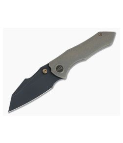 WE Knives High-Fin Black Stonewashed 20CV Bronze Titanium Frame Lock Folder WE22005-2