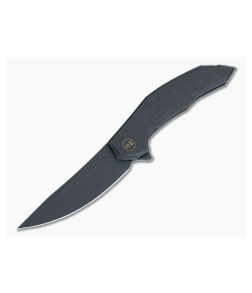 WE Merata Limited Edition Frame Lock Flipper Black Stonewash 20CV Black Titanium WE22008A-1