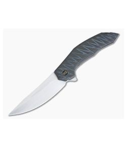 WE Merata Limited Edition Frame Lock Flipper Hand Rubbed Satin 20CV Tiger Stripe Flamed Titanium WE22008A-3