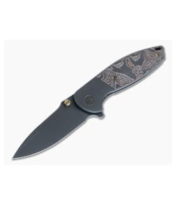 WE Knives Nitro Mini Black Stonewashed 20CV Copper Foil Carbon Fiber Titanium Frame Lock WE22015-2
