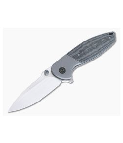 WE Knives Nitro Mini Hand Rubbed Satin 20CV Black Linen Micarta Titanium Frame Lock WE22015-3
