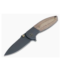 WE Knives Nitro Mini Black Stonewashed 20CV Brown Linen Micarta Titanium Frame Lock WE22015-4