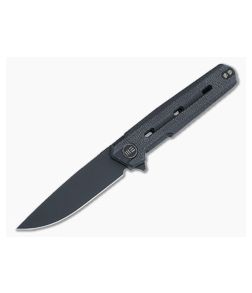 WE Knives Navo Flipper Black Canvas Micarta Scales Black Stonewashed 20CV Drop Point WE22026-1