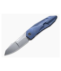 WE Knives Solid GTC Integral Blue Titanium Polished Bead Blasted 20CV WE22028-4
