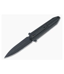WE Diatomic Flipper Black Etched Titanium Handle and 20CV S/E Dagger Blade 22032-4