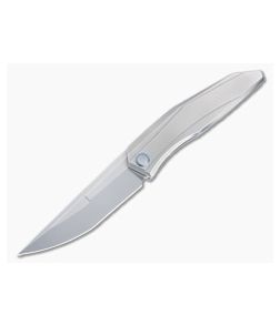 WE Knives Cybernetic Limited Edition Front Flipper Polished Bead Blast Titanium Handle and 20CV Tanto Blade WE22033-2