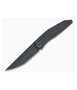 WE Knives Cybernetic Limited Edition Front Flipper Black Etched Titanium Handle Black Etched 20CV Tanto Blade WE22033-4