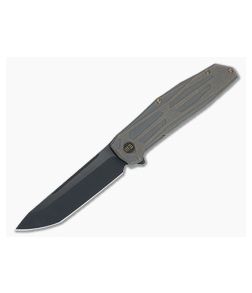 WE Knives Shadowfire Flipper Bronze Titanium Handle Black 20CV Compound Ground Blade WE22035-3