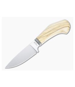 LionSteel Willy EDC Fixed Blade Olive Wood Handle Satin M390 Drop Point WL1-UL