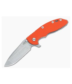 Hinderer Knives XM-18 3.5" Orange Spanto Flipper Stonewashed