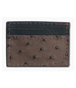 Yoder Leather Company Brown Ostrich Clip Wallet