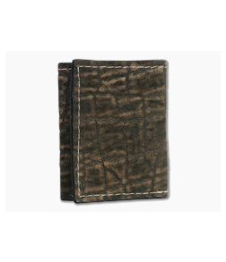 Yoder Leather Company Treebark Elephant Trifold Wallet