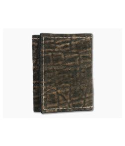 Yoder Leather Company Treebark Elephant Trifold Wallet