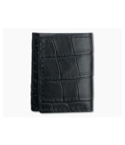 Yoder Leather Company Black Alligator Trifold Wallet