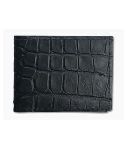 Yoder Leather Company Black Alligator Regular ID Window Bifold Wallet