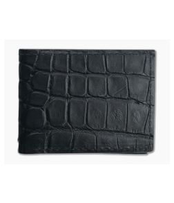 Yoder Leather Company Black Alligator Regular ID Window Bifold Wallet