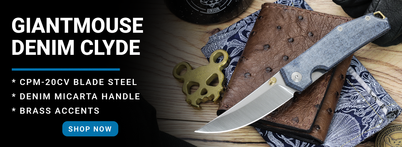 New Giantmouse Clyde with Denim Micarta Scales
