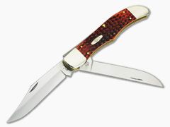 Case Large Folding Hunter Chestnut Jigged Bone w/ Sheath