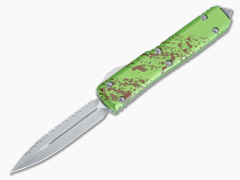 Microtech Ultratech Zombie Green Full Serrate Double Edge Auto 122-12Z