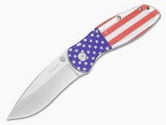 Kershaw Blur Assisted Folder - USA Flag - Stonewash 1670USA