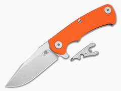 Hinderer Project X Clip Point Orange G10 Blue Anodized Titanium